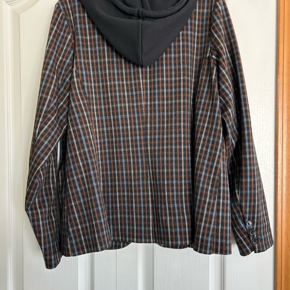 Plaid Women's Jacket with Removable Hoodie - Picture 2 of 14